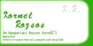 kornel rozsos business card